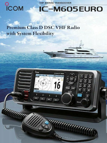 Icom IC-M605 Ασύρματος Πομποδέκτης VHF Marine 25W με Έγχρωμη Οθόνη