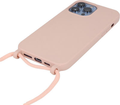 Vivid Liquid Lace Silicone Back Cover with Strap Nude (iPhone 13 Pro)