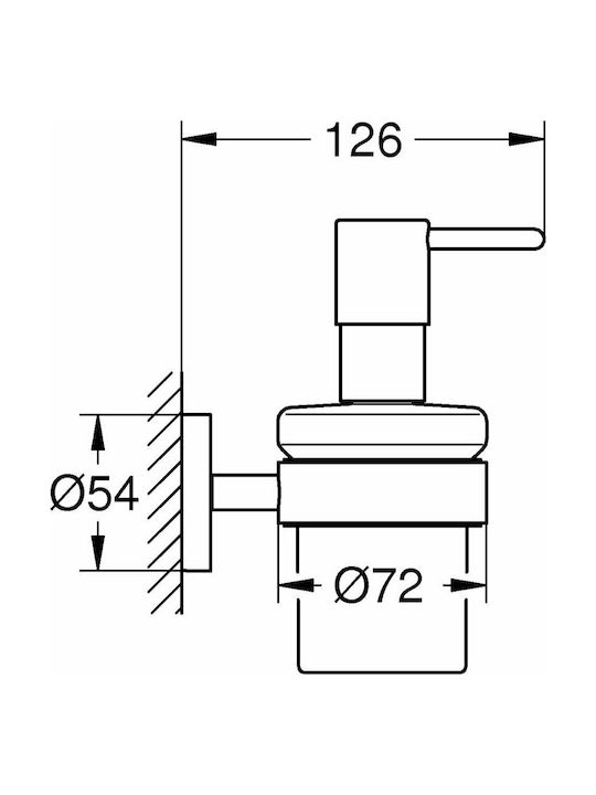Grohe Essentials Επιτοίχιο Dispenser Γυάλινο Ασημί 160ml
