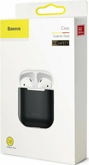 Baseus Super Thin Case Silicone in Black color for Apple AirPods 1 / AirPods 2