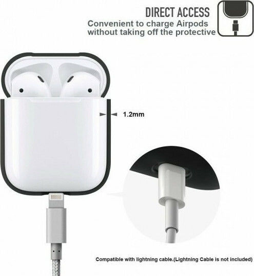 Tech-Protect Iconset Σετ Θήκη & Anti-Lost Strap σε Μαύρο χρώμα για Apple AirPods