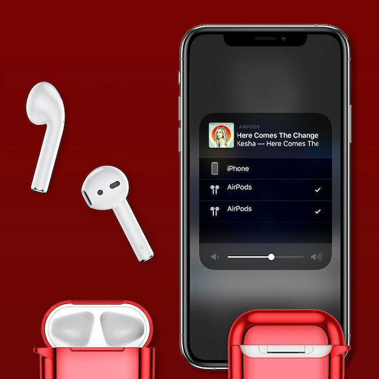 Baseus Shining Калъф Силикон в Червен цвят за Apple AirPods 1 / AirPods 2