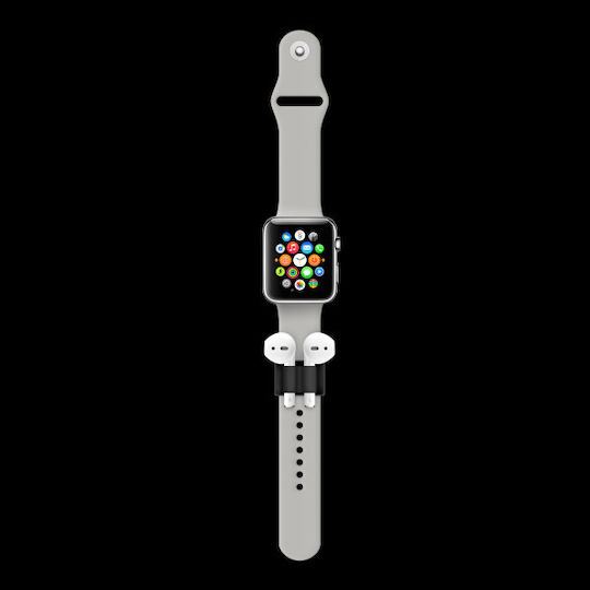 FoneFX Σετ Θήκη & Anti-Lost Strap σε Μαύρο χρώμα για Apple AirPods