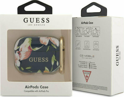 Guess Flower Hülle Silikon mit Haken in Mehrfarbig Farbe für Apple AirPods Pro