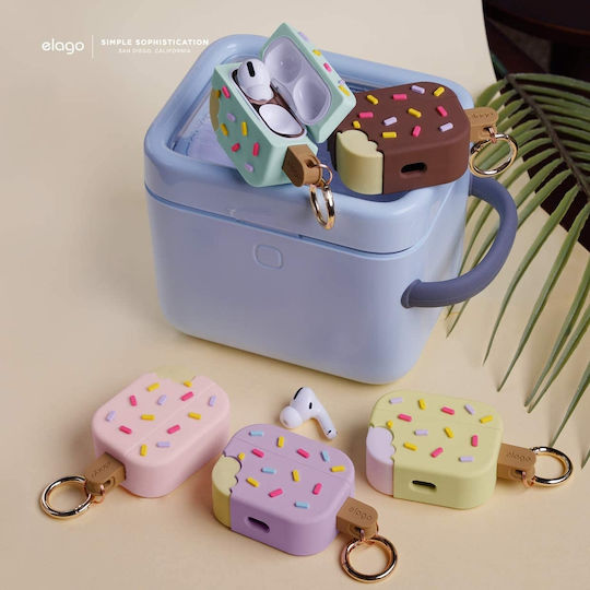 Elago Ice Cream Case Silicone with Hook in Yellow color for Apple AirPods Pro