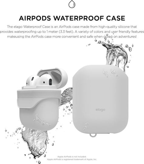 Elago Waterproof Husă în culoarea Alb pentru Apple AirPods 1 / AirPods 2