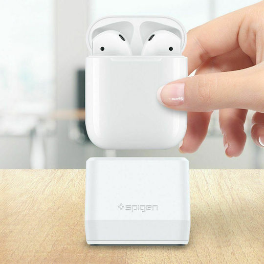 Spigen S313 Stand Charging Dock Βάση Φόρτισης σε Λευκό χρώμα για Apple AirPods
