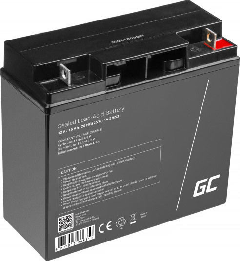 Green Cell Μπαταρία UPS με Χωρητικότητα 15Ah και Τάση 12V AGM53