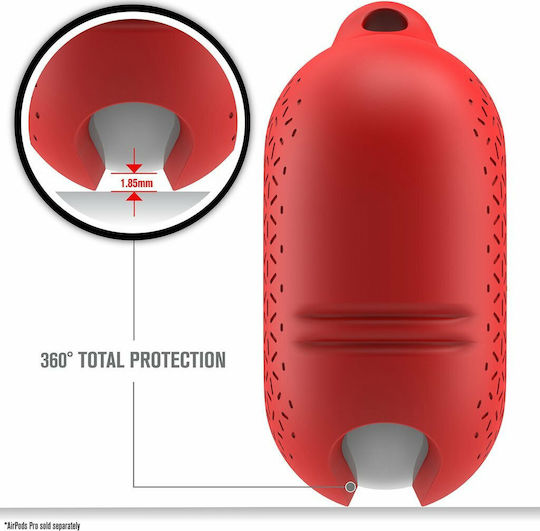 Catalyst Premium Edition Waterproof Silicone Case with Keychain Red for Apple AirPods Pro