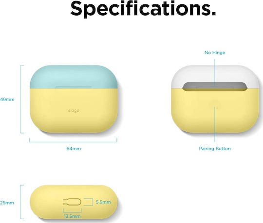 Elago Duo Silicone Case Yellow / Coral Blue / Nightglow Blue for Apple AirPods Pro