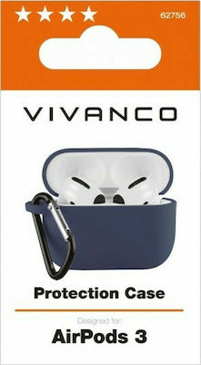 Vivanco Silicone Case with Keychain Blue for Apple AirPods 3