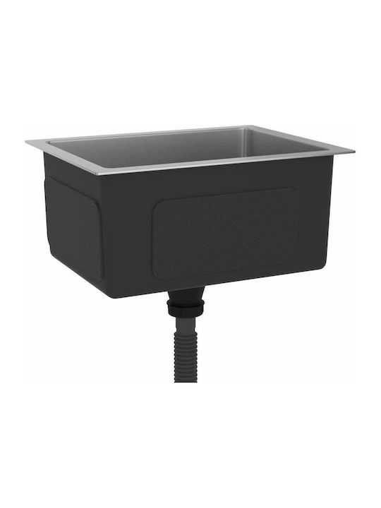 vidaXL Drop-In Sink Inox Satin W44xD34cm Silver