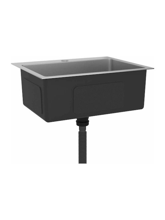 vidaXL Ένθετος Νεροχύτης Inox Brushed Μ51xΠ44cm Ασημί