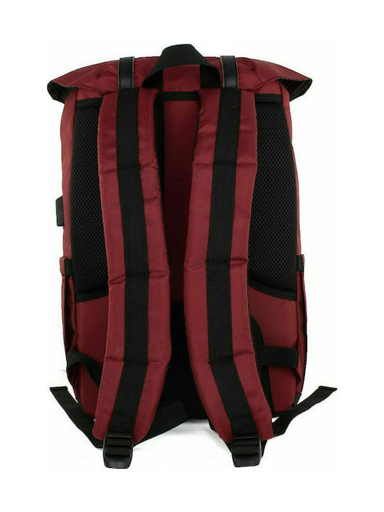 Polo Styller Fabric Backpack with USB Port Burgundy 23lt