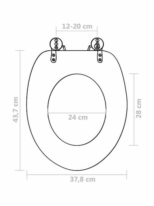vidaXL Καπάκι Λεκάνης Soft Close Ξύλινο 43.7x37.8cm Βαθιά Θάλασσα