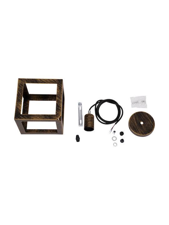GloboStar Cube Pendant Light Bronze with Socket E27 25cm