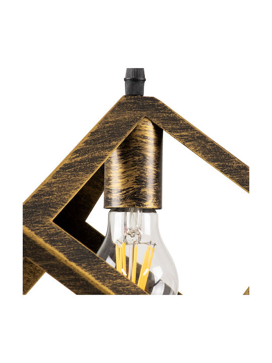 GloboStar Cube Pendant Light Bronze with Socket E27 25cm