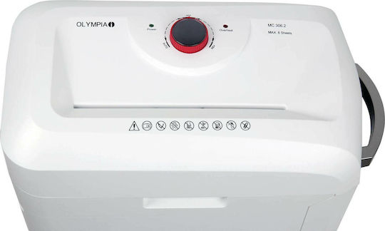Olympia Aktevernichter MC 306.2 Querschnitt 6 Blätter mit Behälter 19Es