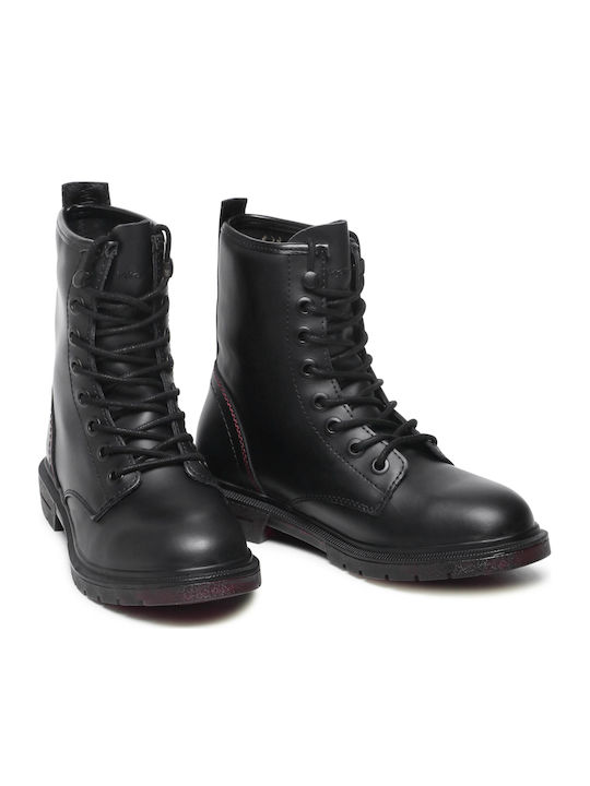 Spike Mid Leather Women's Ankle Boots Black