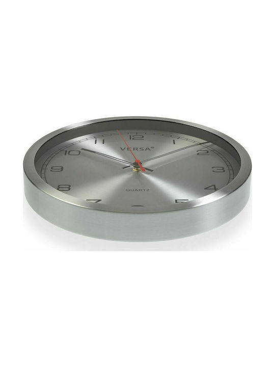 BigBuy Wall Clock Metallic Aσημί Ø30cm