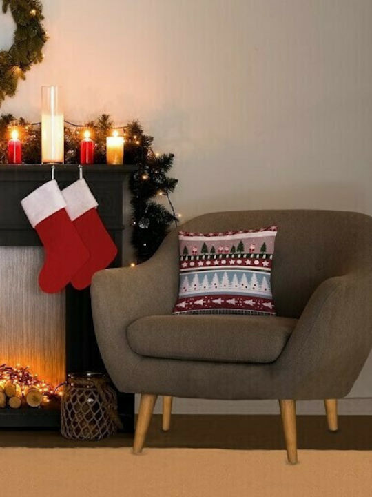 Mc Decor Weihnachtsdekorativer Kissenbezug Quadratisch 02 45x45cm