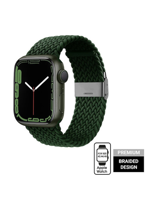 Crong Wave Каишка Тъкан Зелен (Apple Watch 44/45/46mm/Ultra 49mm) CRG-44WAV-GRN