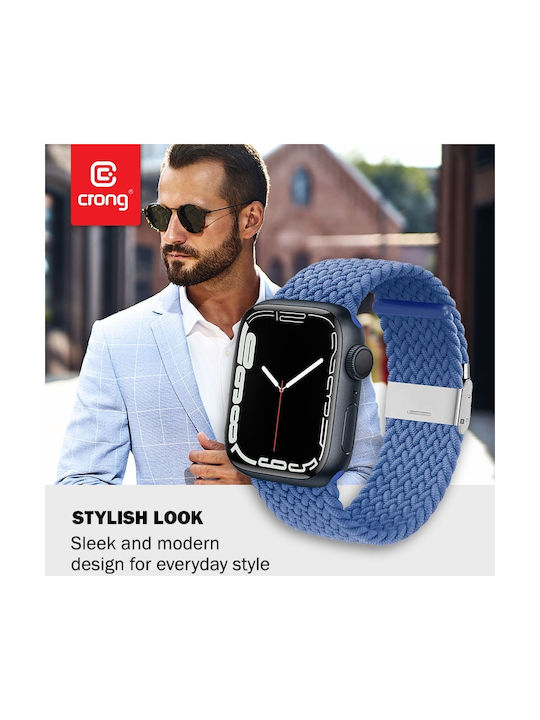 Crong Wave Λουράκι Υφασμάτινο Μπλε (Apple Watch 42/44/45mm)
