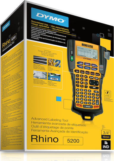 Dymo Rhino 5200 Ηλεκτρονικός Ετικετογράφος Κίτρινος