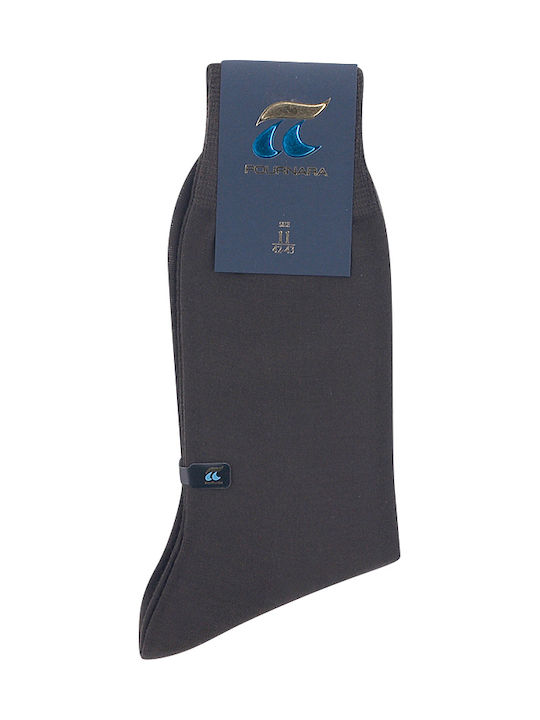 Pournara Men's Solid Color Socks Brown