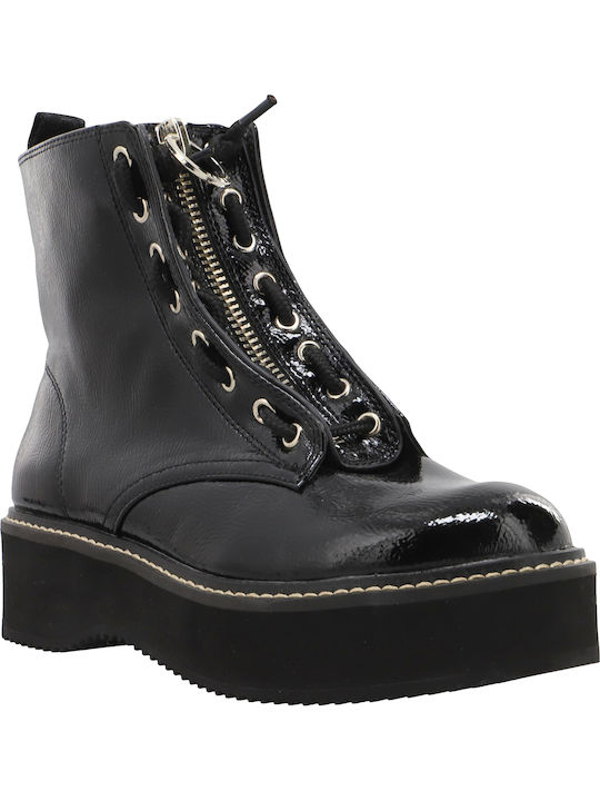 DKNY K3985421 Women's Leather Combat Boots Black