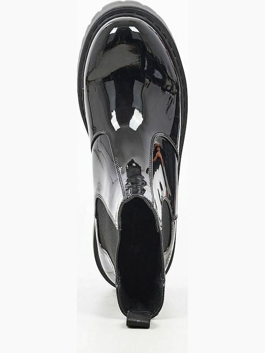 Elyse Women's Patent Leather Chelsea Boots Black