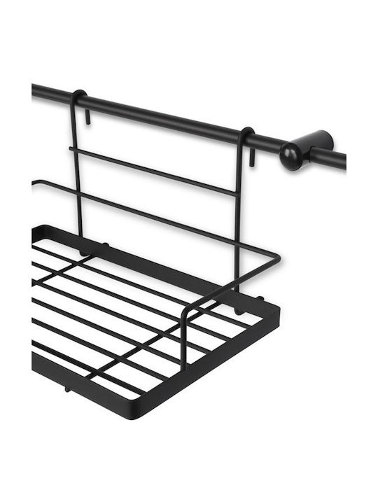 Edenberg Metallic Kitchen Organizer Rack in Black Colour 78cm 16 Pieces