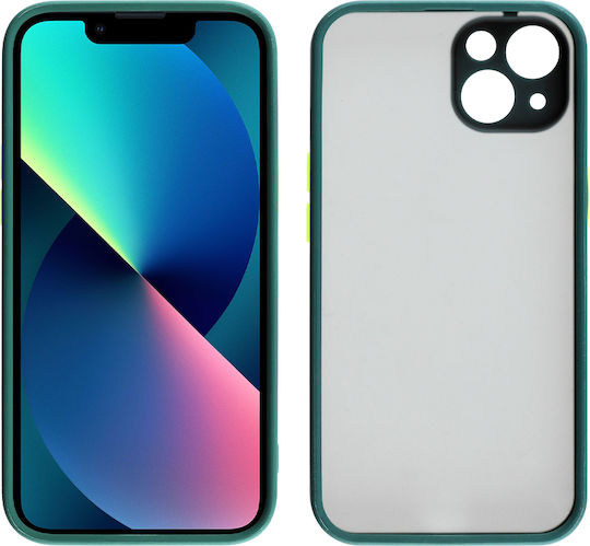 Lime Hardshell Camera Guard Back Cover Plastic Dark Green with Yellow Keys (iPhone 13)
