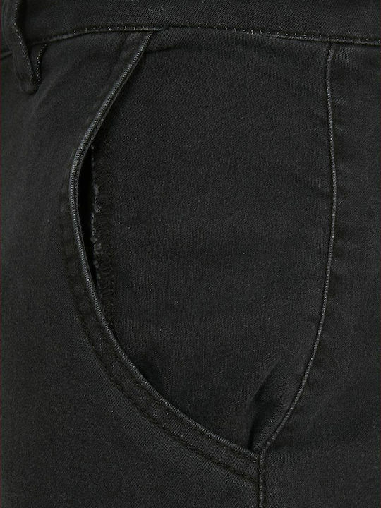 Trousers Cargo Elastic in Straight Line Black