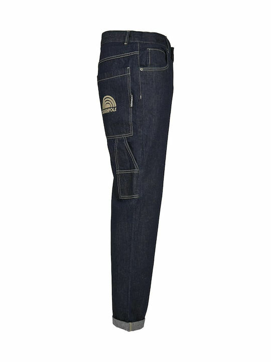 Men's Jeans Pants with Loose Straight Fit Raw Indigo