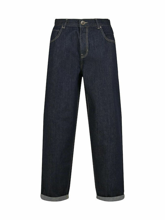 Men's Jeans Pants with Loose Straight Fit Raw Indigo