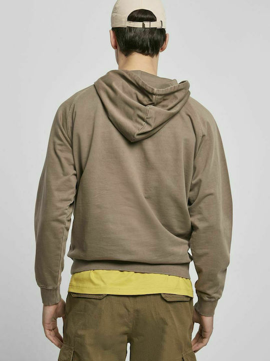 Urban Classics TB4388 Men's Sweatshirt with Hood and Pockets Dark Khaki