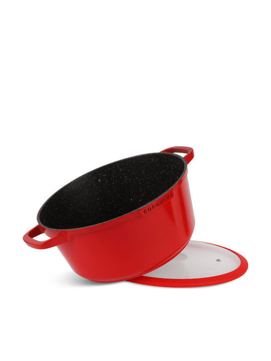 Edenberg Cookware Set of Aluminum with Non-stick Coating Red 12pcs