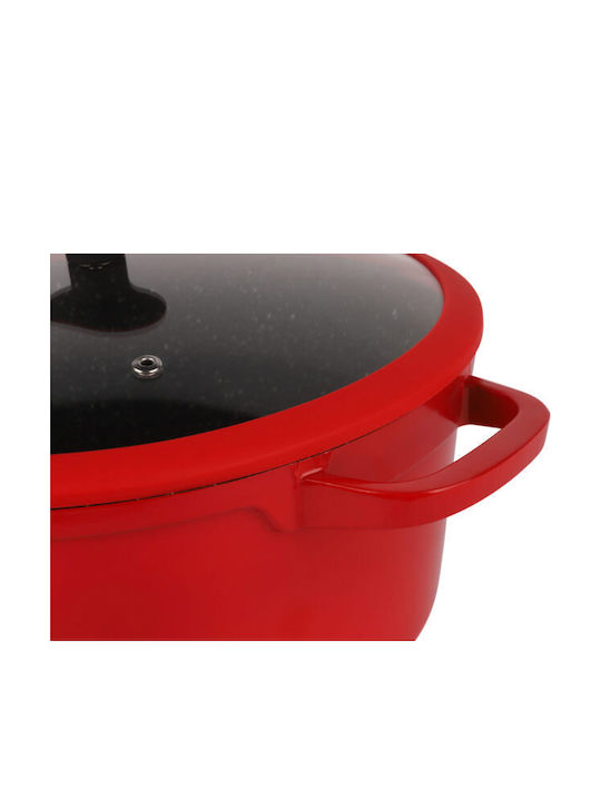 Edenberg Cookware Set of Aluminum with Non-stick Coating Red 12pcs