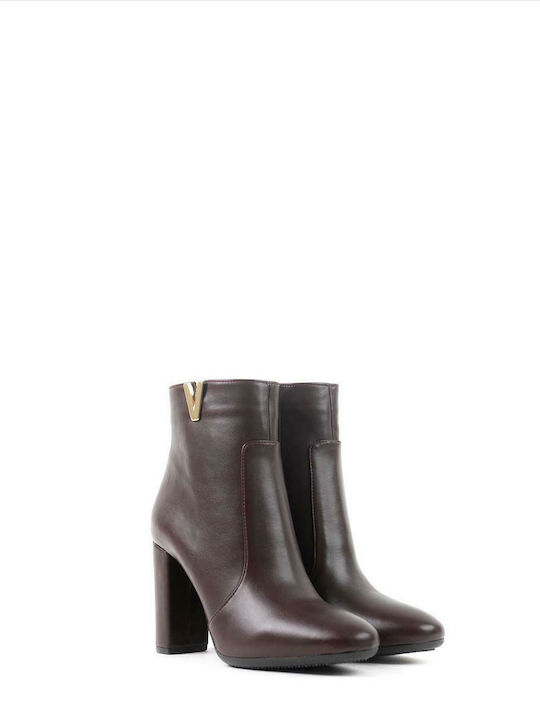 Ghete dama Chelsea de piele cu Toc Înalt Burgundy