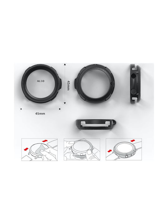 Ringke Air Sports Silicone Case in Black color for Galaxy Watch 3 45mm