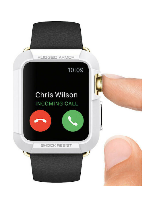 Spigen Rugged Armor Silikonhülle in Weiß Farbe für Apple Watch 38mm