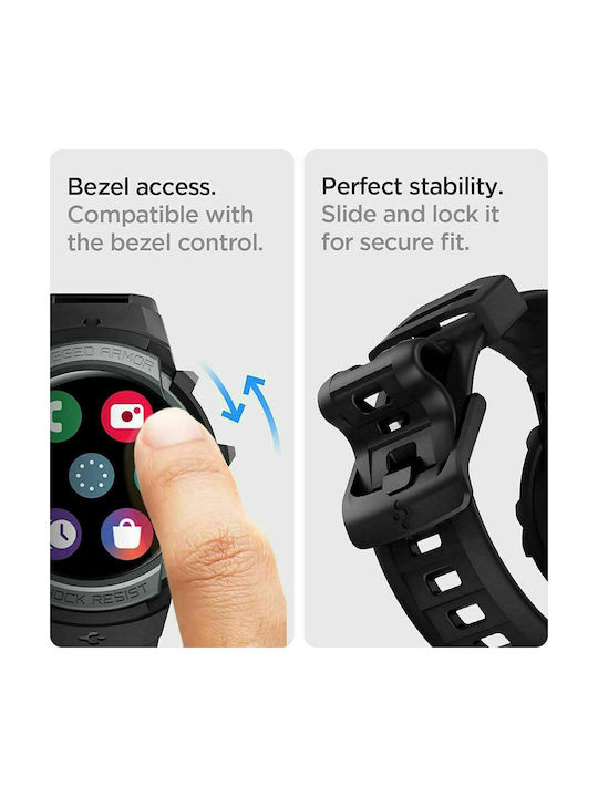 Spigen Rugged Armor Pro Silicone Case in Gray color for Galaxy Watch 4 44mm