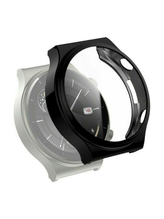 Electroplated Силиконов Калъф със Стъкло в Черен цвят за Huawei Watch GT 2 Pro - Хуавей Уотч GT 2 Про