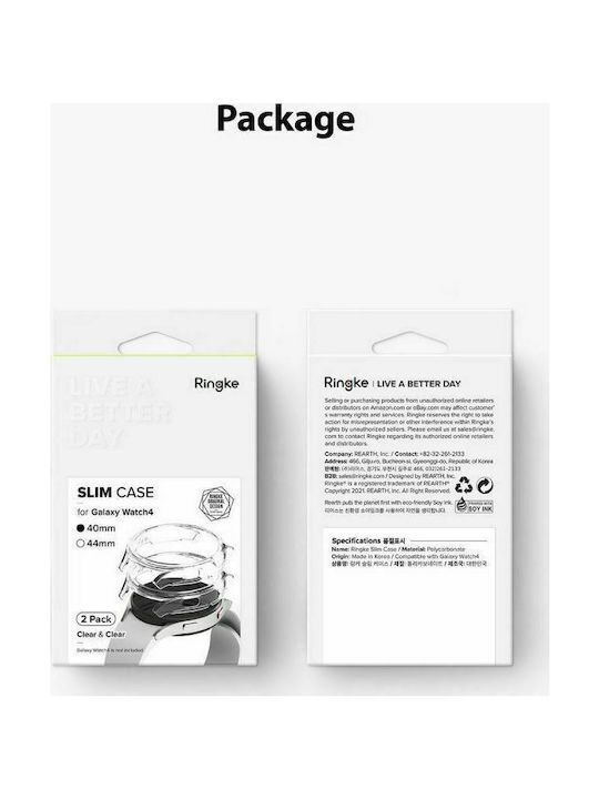 Ringke Slim 2-Pack Пластмасов Калъф в Черен цвят за Галакси Уотч 4 Класик 46мм