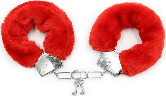 IntoYou Furry Metal Hand Cuffs Handschellen Red