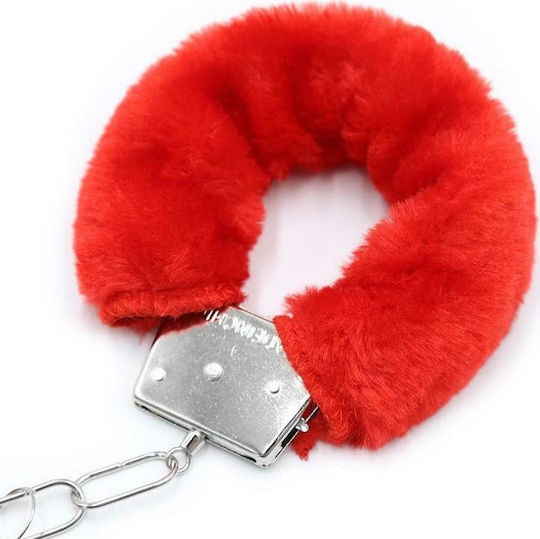 IntoYou Furry Metal Hand Cuffs Handschellen Red