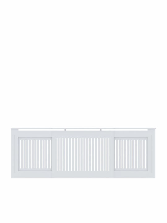 vidaXL Калориферен Капак от MDF Бял Разтегаем 205x20.5x82см