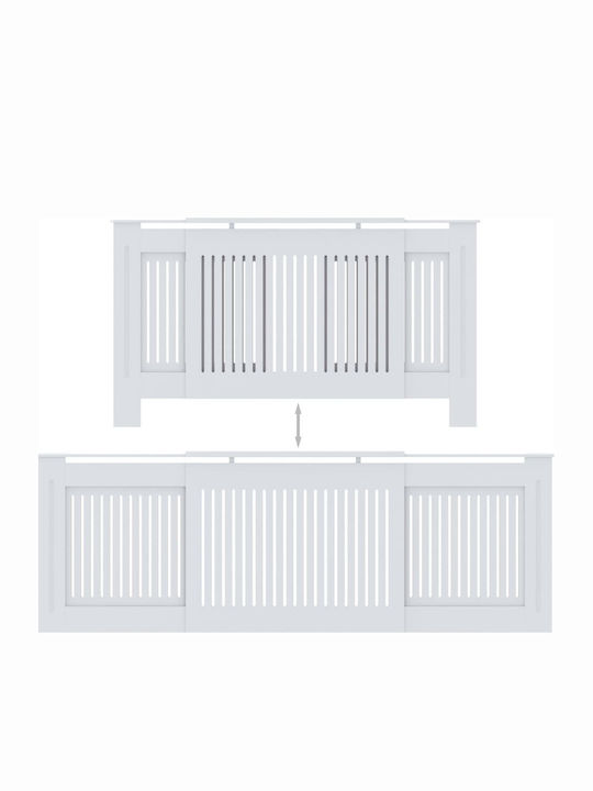 vidaXL Калориферен Капак от MDF Бял Разтегаем 205x20.5x82см