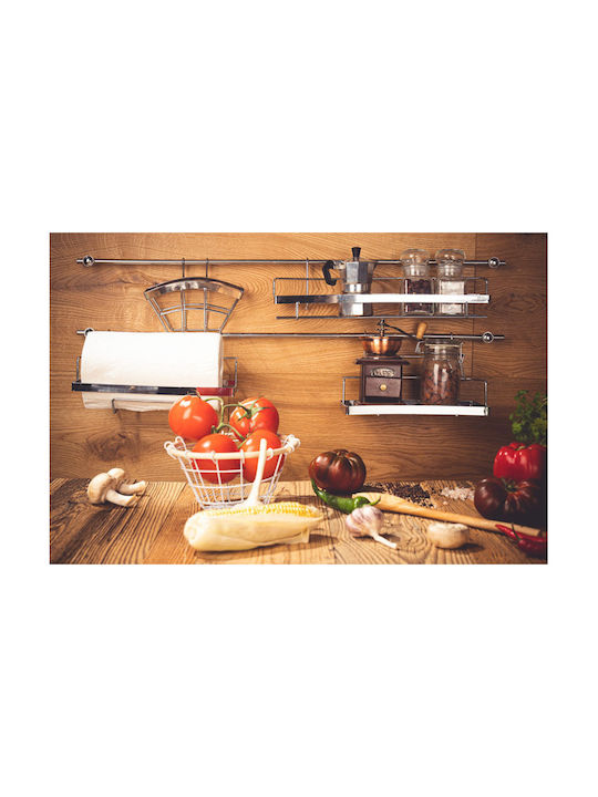 Edenberg Metallic Kitchen Organizer Rack In Silver Colour 16 Pieces
